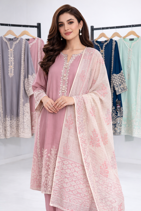 Embroidered Lawn Fabric