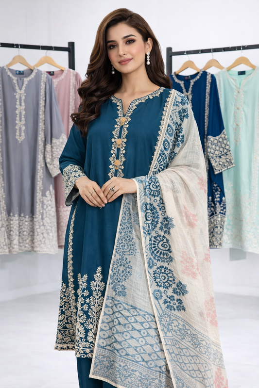 Embroidered Lawn Fabric