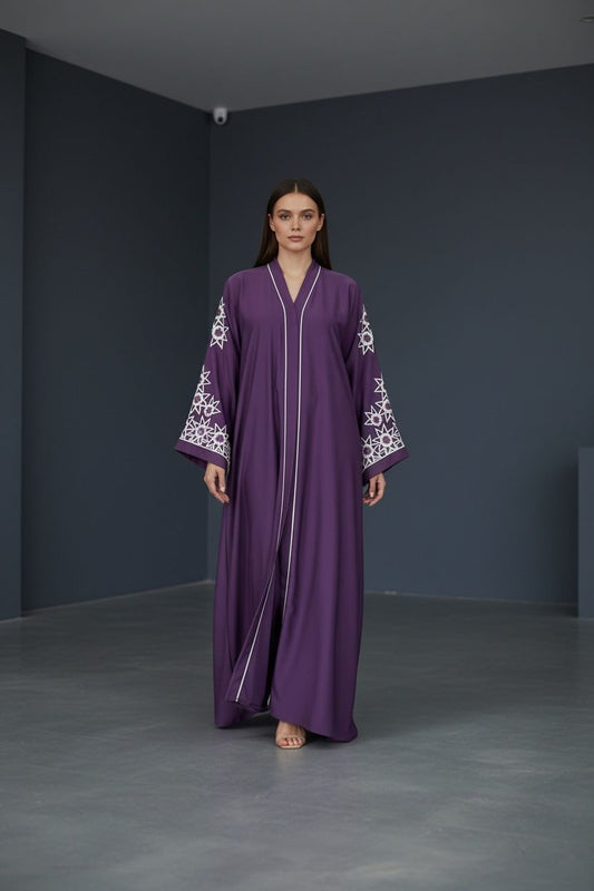 Floral Embroidered Sleeve Pleat